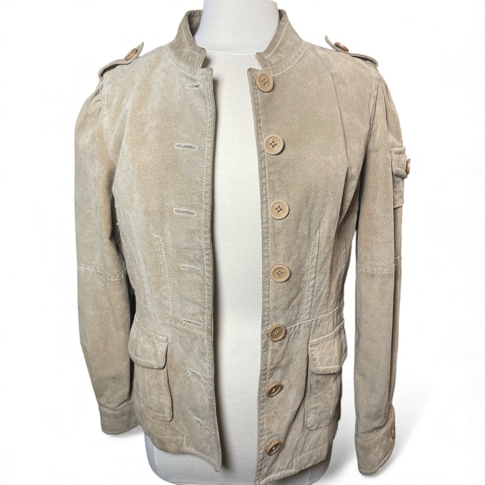 Vintage Y2K Steve Madden Genuine Leather Military Jacket